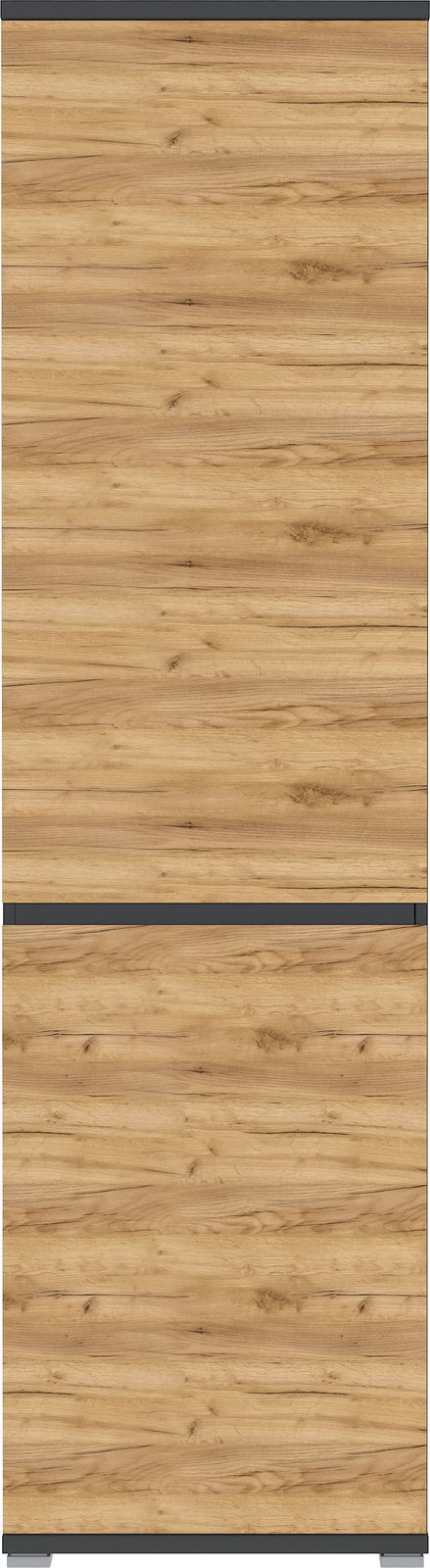 XORA XL-Schuh-/Garderobenschrank Lissabon Frontansicht eines XL-Schuh- und Garderobenschranks mit Holzoptik und modernen Akzenten.