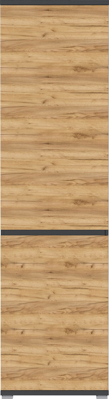 XORA XL-Schuh-/Garderobenschrank Lissabon Frontansicht eines XL-Schuh- und Garderobenschranks mit Holzoptik und modernen Akzenten.