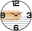 Landscape Wanduhr JACOB Moderne Wanduhr mit schwarzem Metallrahmen und Holzdesign, frontal abgebildet.