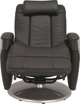 Schwarzer Massagesessel aus Leder, Frontalansicht