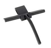 Schwarzer Badezimmerwischer aus Silikon in seitlicher Perspektive