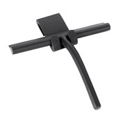 Schwarzer Badezimmerwischer aus Silikon in seitlicher Perspektive