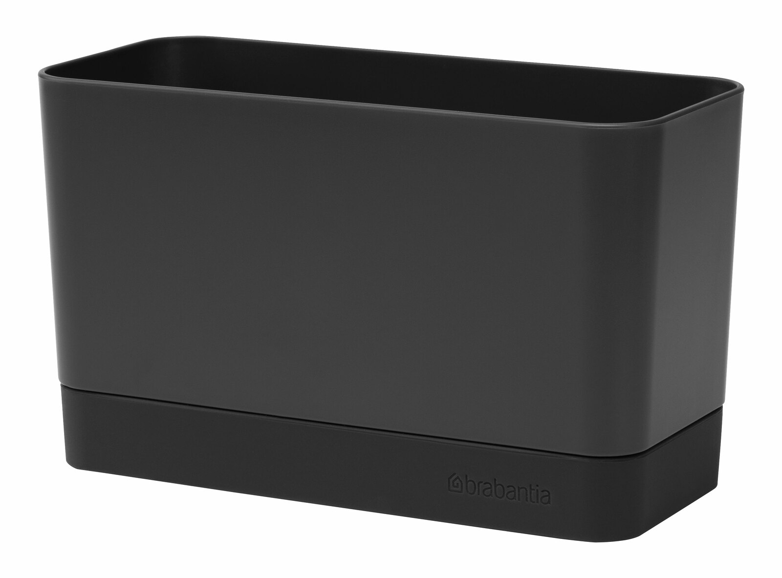 Schwarzer Brabantia Spül-Organizer SINKSIDE, rechteckig, aus Kunststoff, seitliche Perspektive