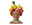 Keramik-Blumentopf in Form eines Frauenkopfes mit buntem Obst auf dem Kopf, Frontalansicht