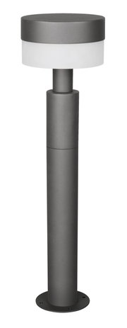 Moderne LED-Pollerleuchte in zylindrischer Form, seitliche Perspektive