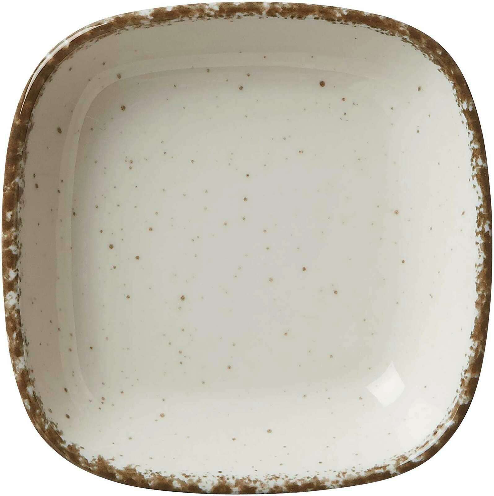 Beige Dipschale Casa 10cm mit gesprenkeltem Rand, Draufsicht