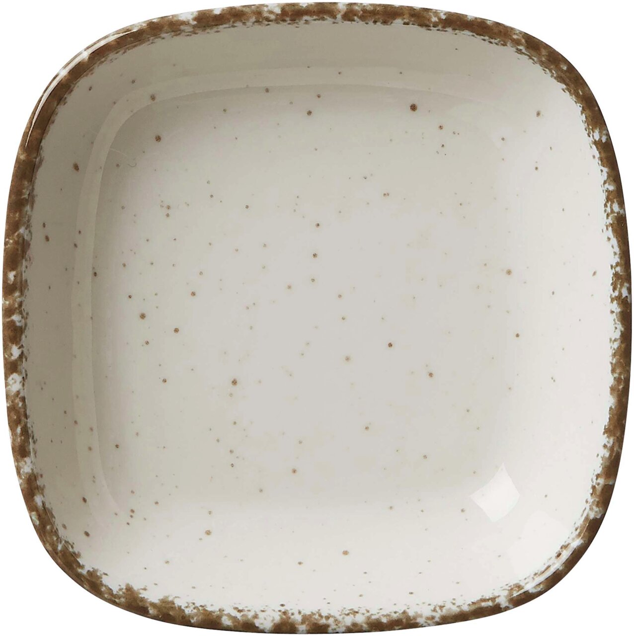 Beige Dipschale Casa 10cm mit gesprenkeltem Rand, Draufsicht