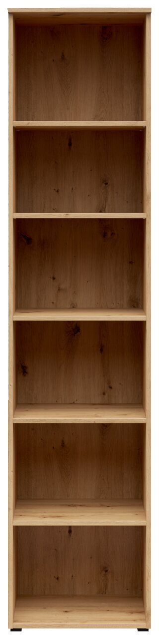 Holzregal mit fünf offenen Fächern, frontale Ansicht