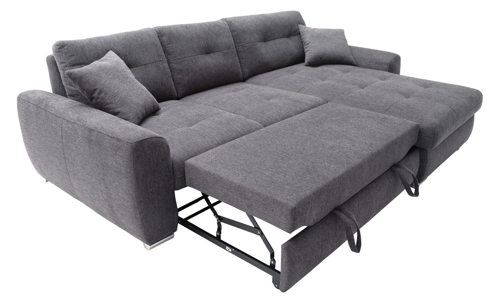 Hom´in Ecksofa TANIKA Graues Ecksofa mit ausziehbarer Schlaffunktion, seitliche Perspektive