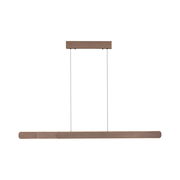 Moderne Pendelleuchte ADRIANA ROUND in Holzoptik, seitliche Perspektive