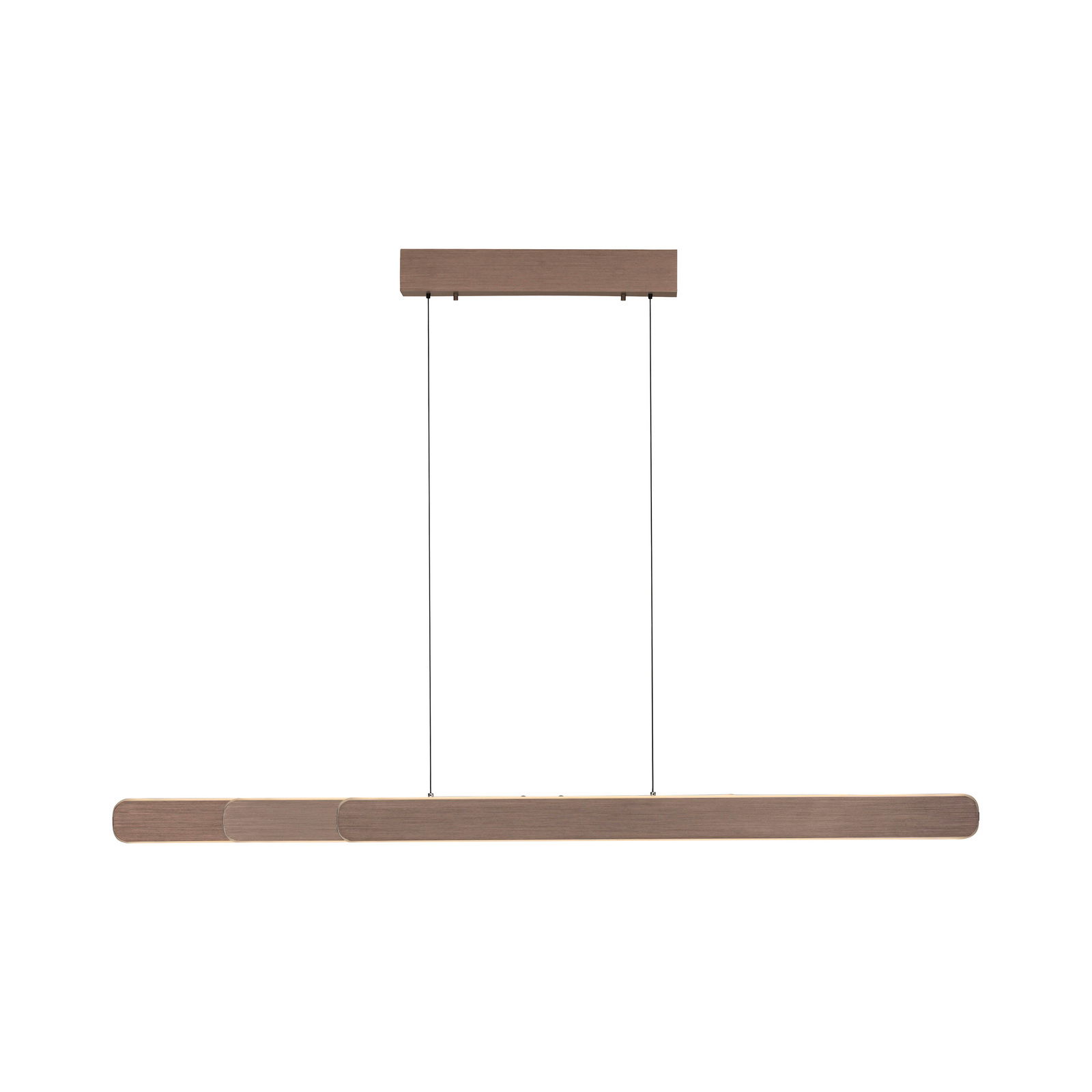 Moderne Pendelleuchte ADRIANA ROUND in Holzoptik, seitliche Perspektive