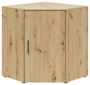 Eckkommode aus hellem Holz mit sichtbarer Maserung, Frontansicht