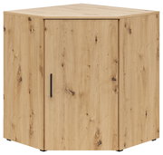 Eckkommode aus hellem Holz mit sichtbarer Maserung, Frontansicht