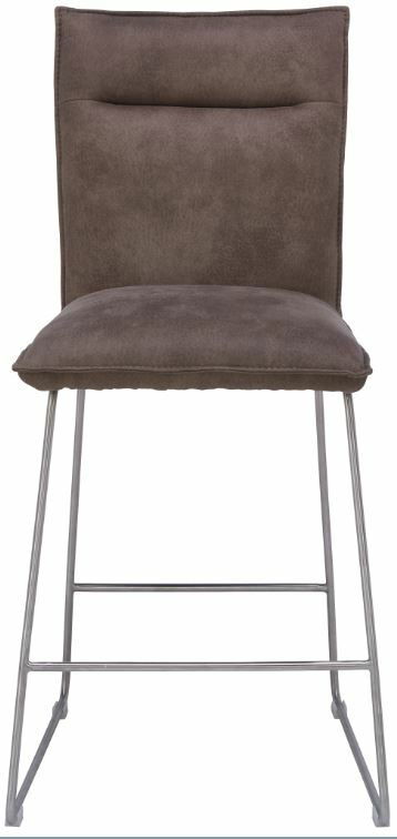 Brauner Tresenstuhl Valnatura Serie SCALA mit Metallgestell, Vorderansicht