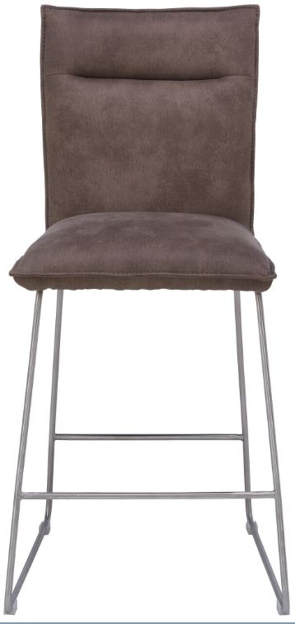 Brauner Tresenstuhl Valnatura Serie SCALA mit Metallgestell, Vorderansicht