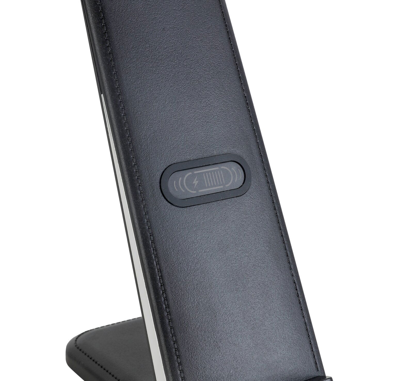 Nahaufnahme einer LED-Schreibtischleuchte mit Touch-Bedienfeld auf der Vorderseite.