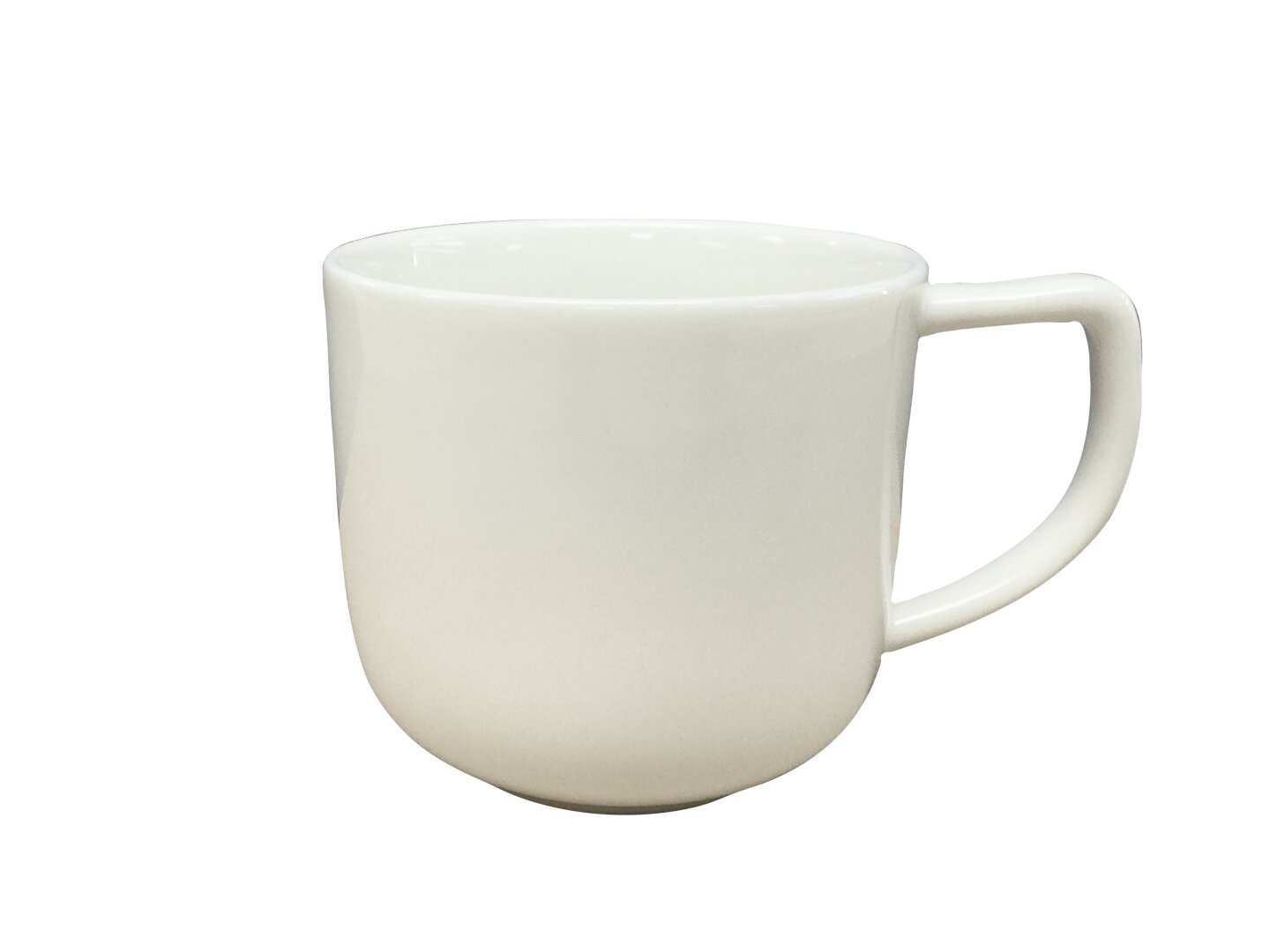 Zurbrüggen Kaffeetasse VOLA Weiße Kaffeetasse mit Henkel, seitliche Perspektive
