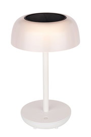 Moderne Solarleuchte in Weiß, seitliche Perspektive