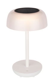 Moderne Solarleuchte in Weiß, seitliche Perspektive