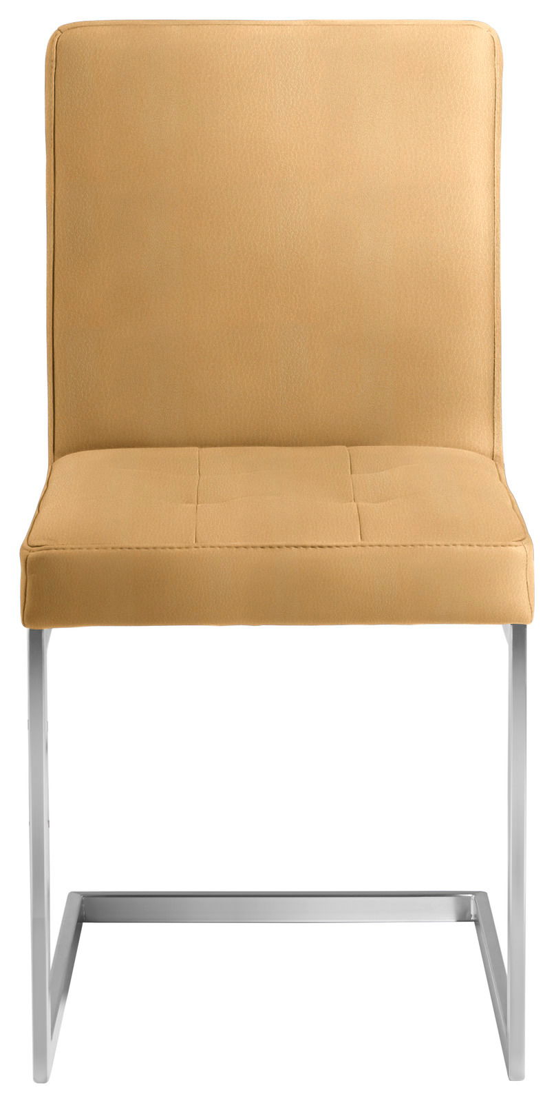 Moderano Freischwinger-Stuhl LUPO II Freischwinger-Stuhl in beige aus Frontalansicht mit Metallgestell