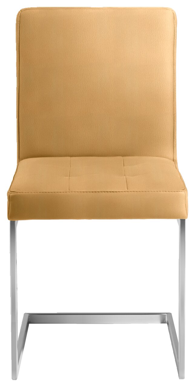 Moderano Freischwinger-Stuhl LUPO II Freischwinger-Stuhl in beige aus Frontalansicht mit Metallgestell