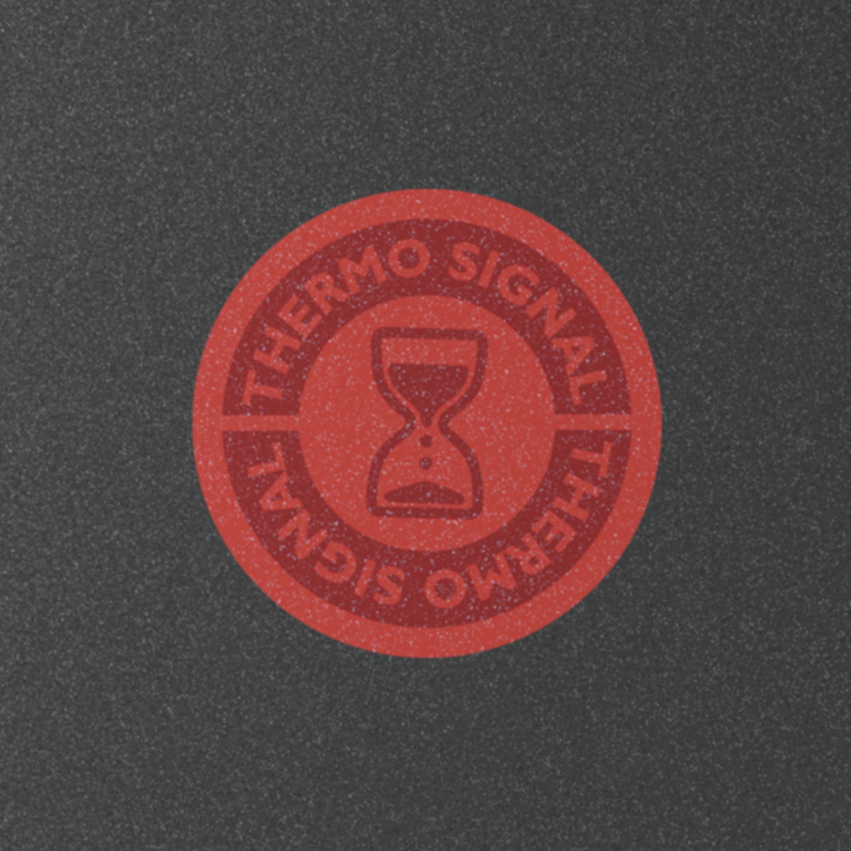 Nahaufnahme des Thermo-Signal-Indikators auf der Bratpfanne Excellence 32cm.