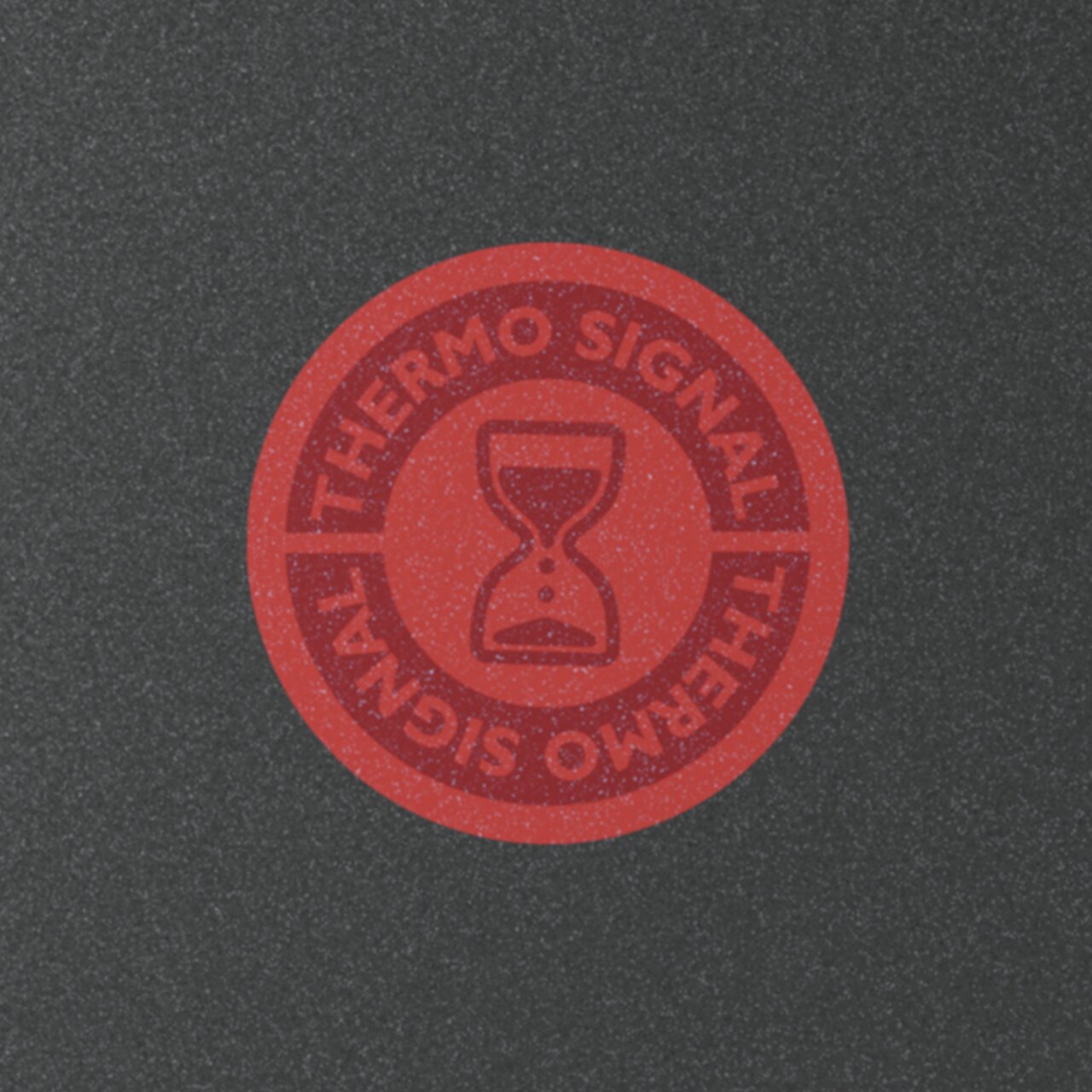 Nahaufnahme des Thermo-Signal-Indikators auf der Bratpfanne Excellence 32cm.