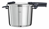 Schnellkochtopf 10,0 Liter aus Edelstahl mit seitlicher Perspektive