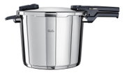 Schnellkochtopf 10,0 Liter aus Edelstahl mit seitlicher Perspektive