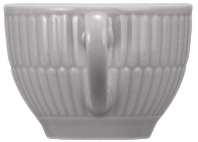 Espressoobertasse 0,10 l aus Porzellan mit geriffeltem Design, seitliche Ansicht