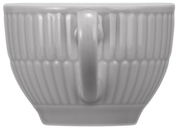 Espressoobertasse 0,10 l aus Porzellan mit geriffeltem Design, seitliche Ansicht