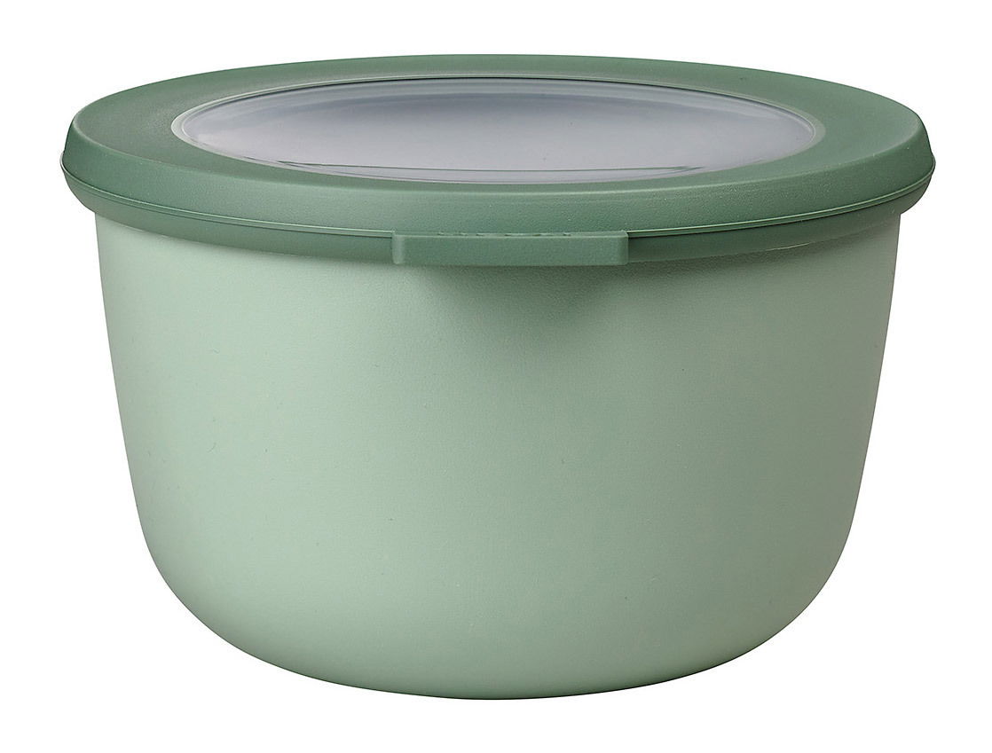 Mepal Multischüssel CIRQULA Grüne runde Multischüssel Cirqula mit transparentem Deckel, seitliche Perspektive