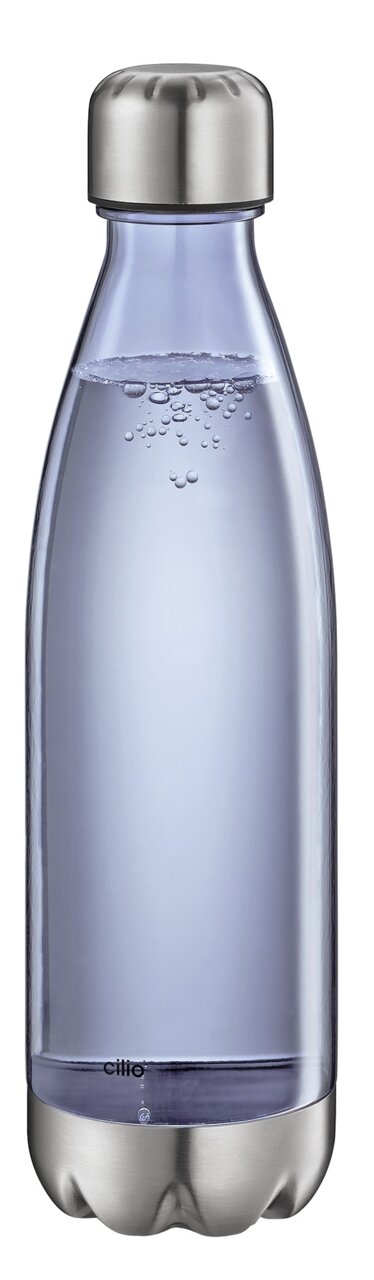 Trinkflasche ELEGANTE 700 ml aus Glas mit Edelstahlverschluss, seitliche Ansicht