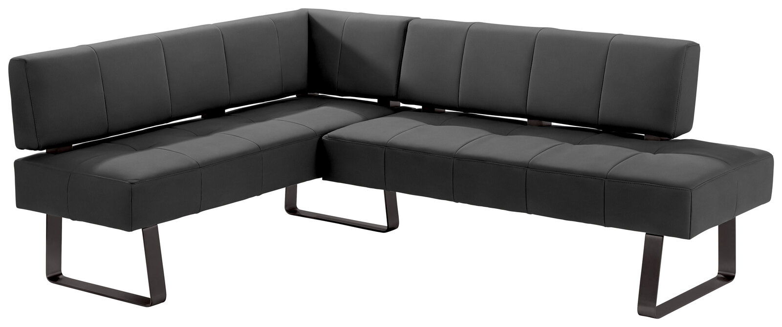 Moderano Eckbank LUPO II Moderne Eckbank in dunklem Grau mit Metallbeinen, seitliche Perspektive