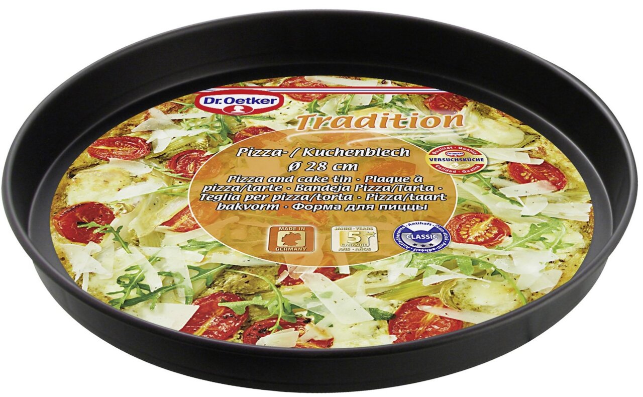 Pizzablech 28 cm Tradition von Dr. Oetker, Draufsicht