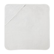 Weiße Babydecke mit Kapuze und eingesticktem Stern, Draufsicht