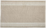 Badematte in Beige mit weißen Streifen, Draufsicht
