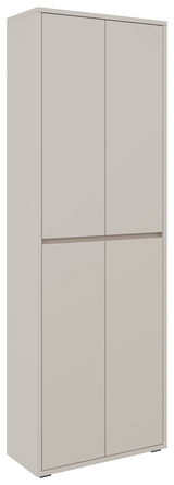 XXL-Schuh- und Mehrzweckschrank in Beige, frontale Perspektive