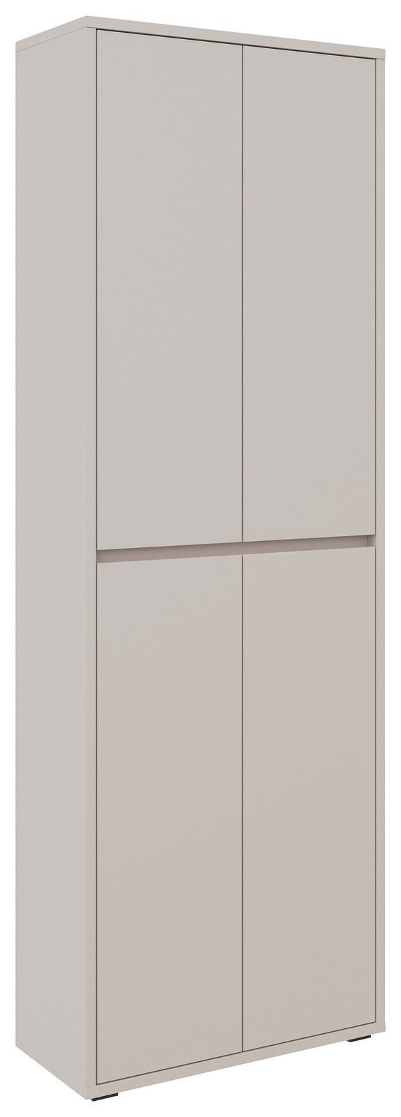 XXL-Schuh- und Mehrzweckschrank in Beige, frontale Perspektive