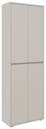 XXL-Schuh- und Mehrzweckschrank in Beige, frontale Perspektive