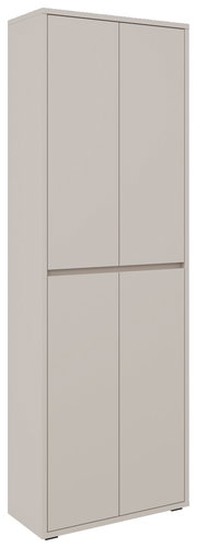XXL-Schuh- und Mehrzweckschrank in Beige, frontale Perspektive