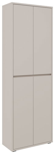 XXL-Schuh- und Mehrzweckschrank in Beige, frontale Perspektive