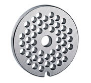 Runde Lochscheibe aus Metall für Fleischwolf, seitliche Perspektive