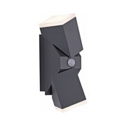 Anthrazitfarbene Wand- und Deckenleuchte mit modernem, geometrischem Design, seitliche Perspektive