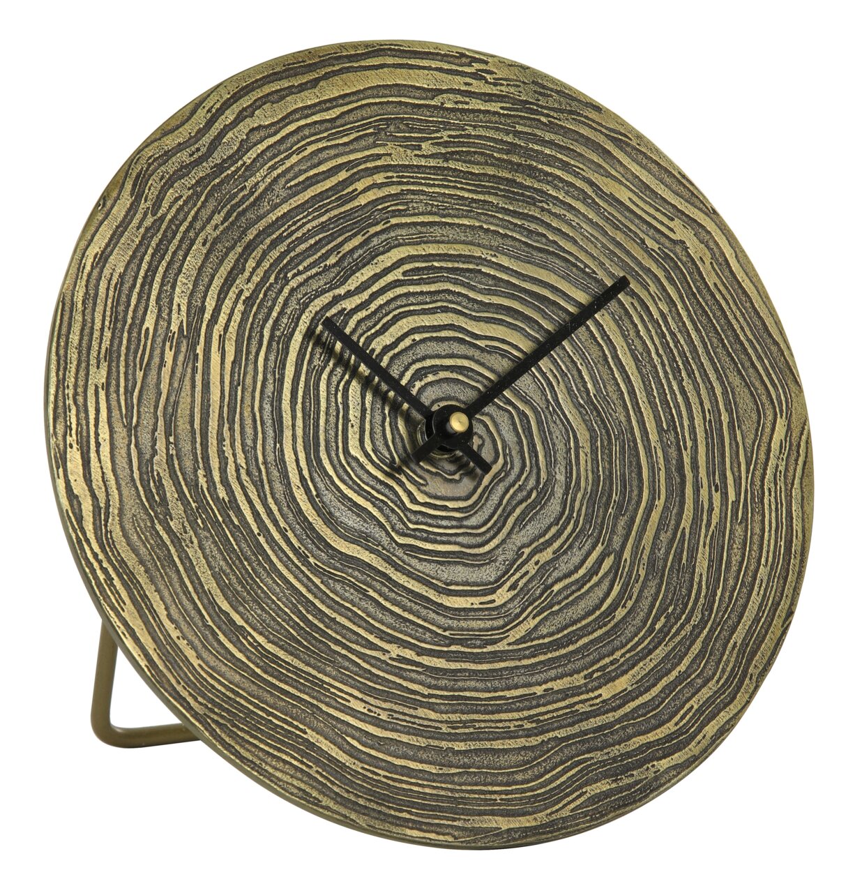 Light&Living Uhr ALOCIL Dekorative Tischuhr mit konzentrischen Kreisen in Holzoptik, seitliche Perspektive