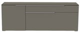 Modernes TV-Lowboard in grauer Farbe, Frontansicht