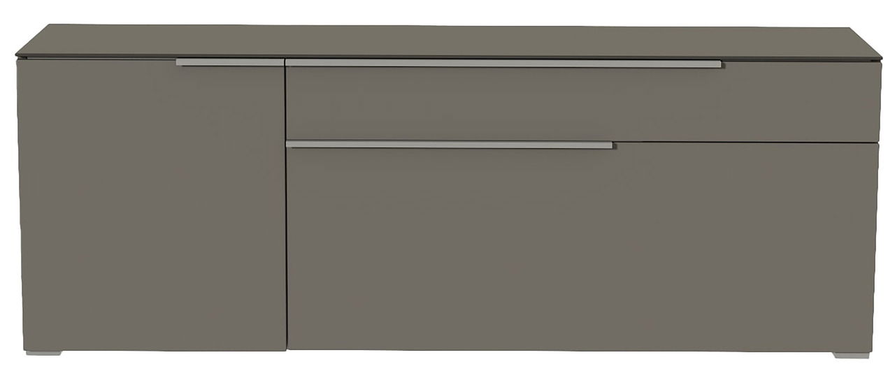 Moderano TV-Lowboard BORMIO Modernes TV-Lowboard in grauer Farbe, Frontansicht
