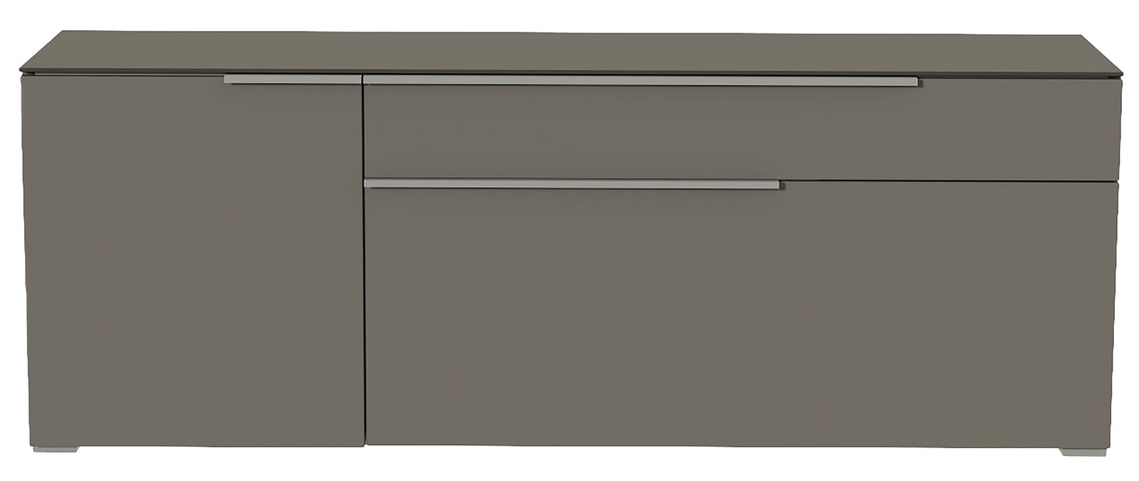 Moderano TV-Lowboard BORMIO Modernes TV-Lowboard in grauer Farbe, Frontansicht