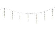 LED-Eiszapfenlichterkette mit Blitz-Effekt, frontal aufgenommen