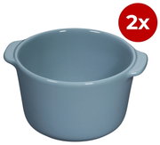 Blaues Ragoutschälchen aus Keramik, 9 cm Durchmesser, im 2er-Set, seitliche Perspektive